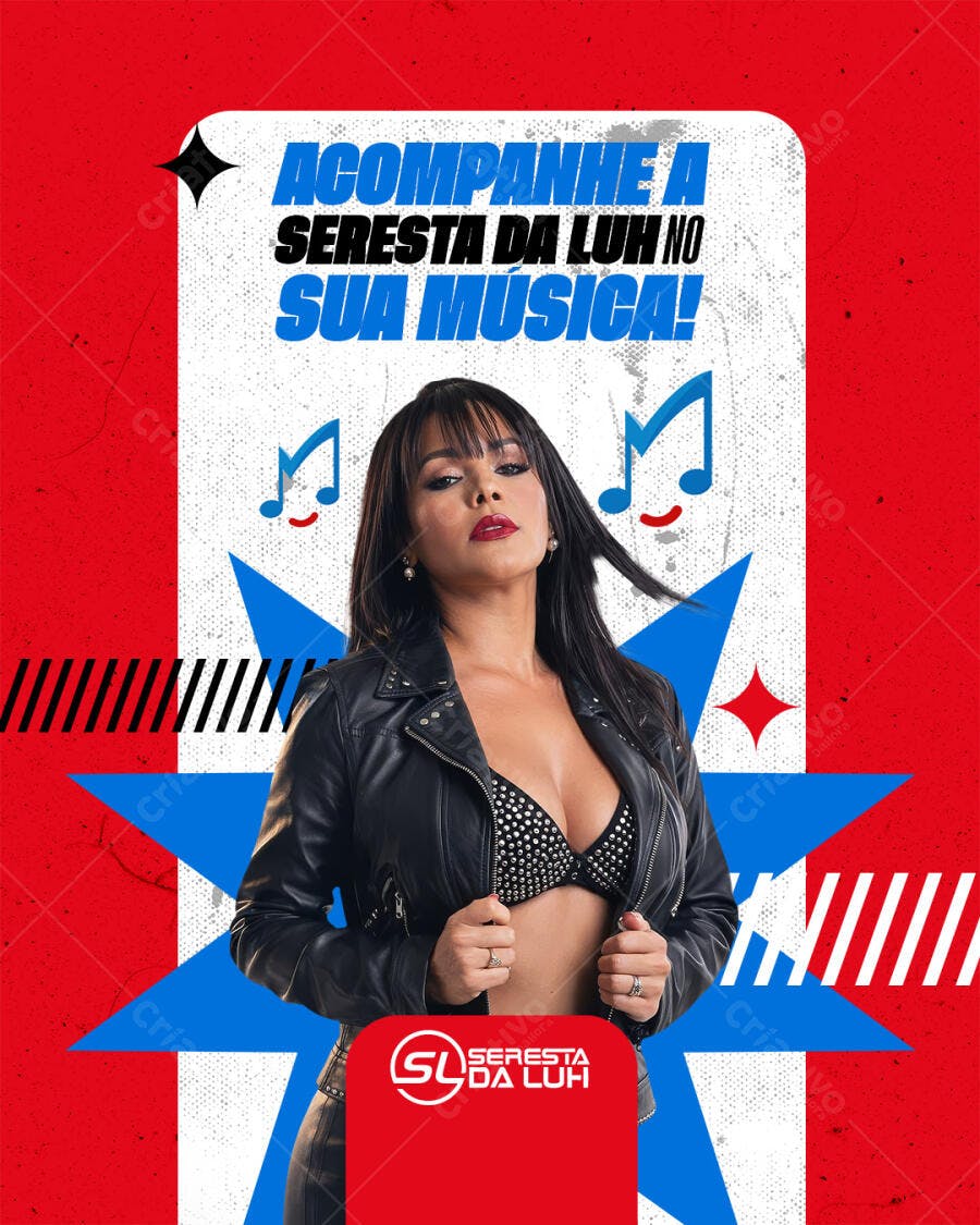 Post Instagram Seresta da Luh Música PSD Editável