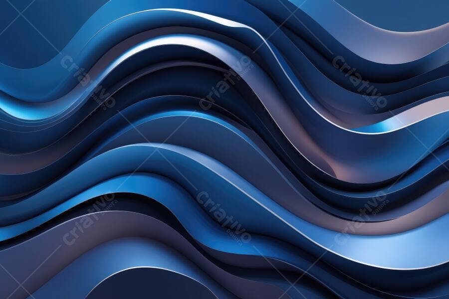 Fundo Abstrato Ondas Azuis 3D Fluido Moderno