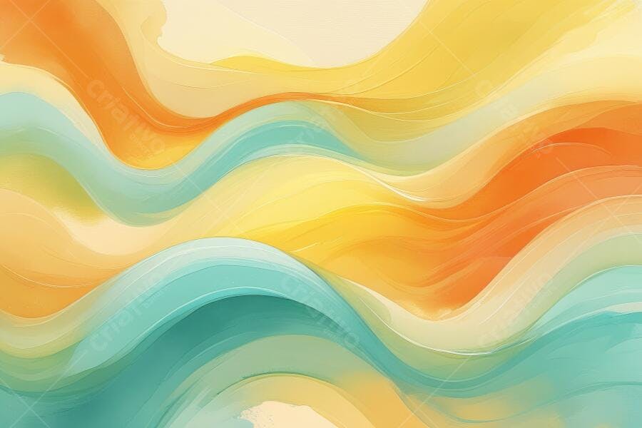 Fundo Abstrato Ondas Coloridas Amarelo Laranja Azul