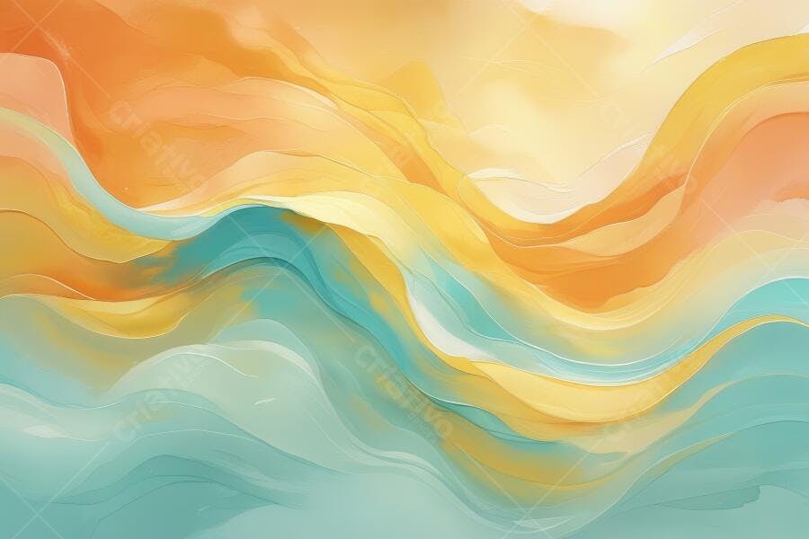 Fundo Abstrato Ondas Laranja Azul Amarelo Fluido