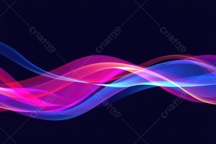 Fundo Abstrato Ondas Coloridas Neon Azul Rosa Roxo