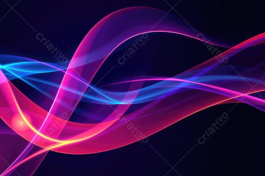 Fundo Abstrato Ondas Neon Azul Roxo Rosa
