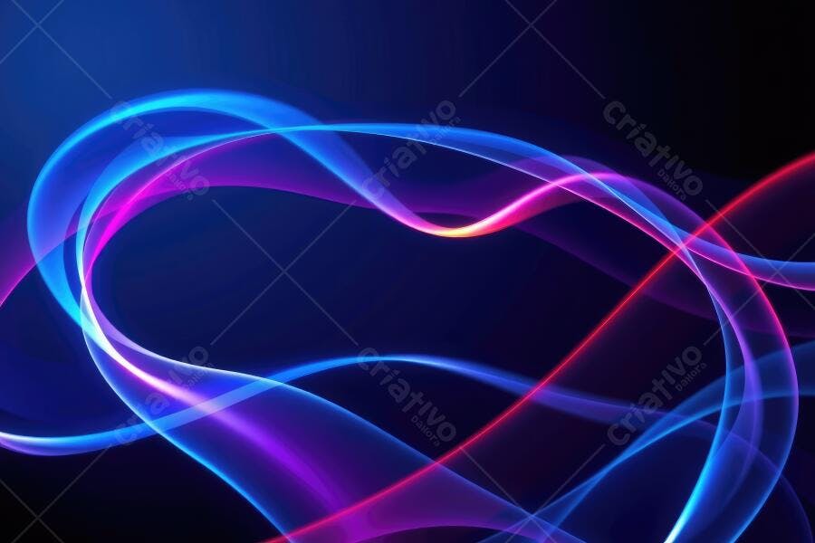 Fundo Abstrato Linhas Neon Azul Roxo Vermelho Efeito Luz