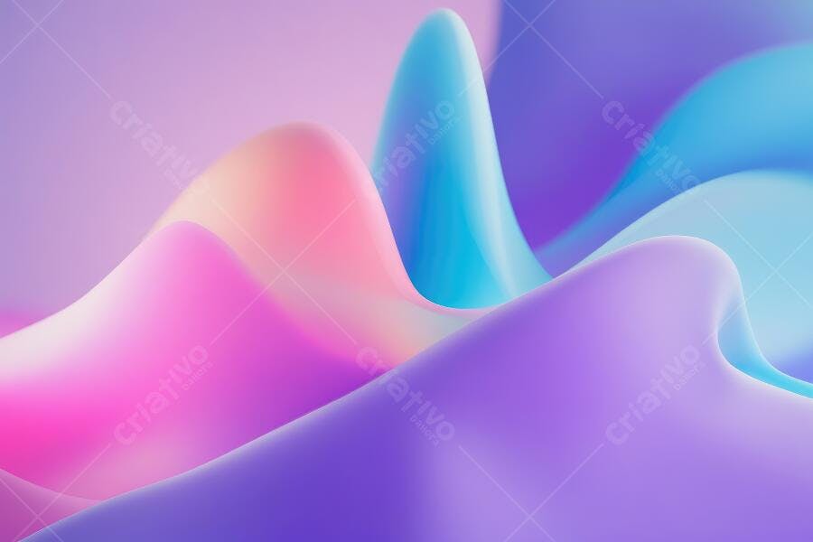 Foto Abstrata Ondas Suaves Gradiente Rosa Azul Roxo Fundo