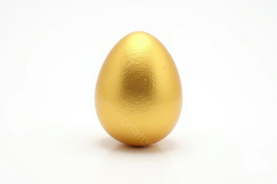 Foto Ovo Dourado Fundo Branco Isolado Produto