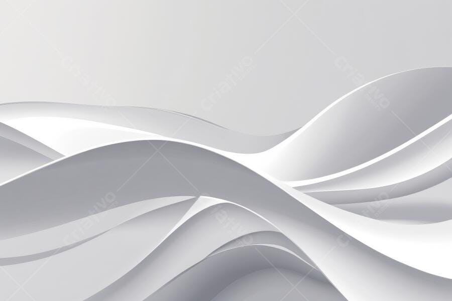 Fundo Abstrato Ondas Brancas e Cinzas Moderno