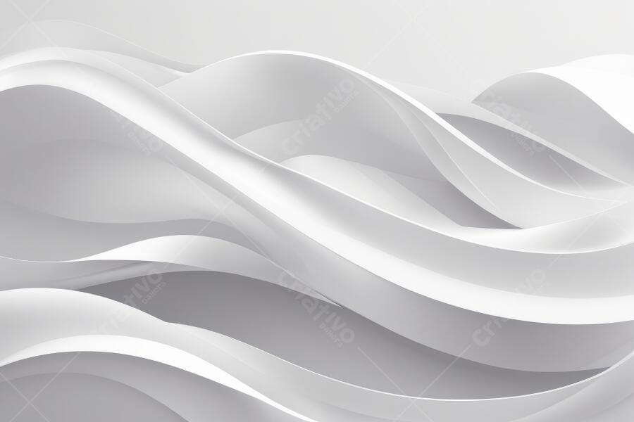 Foto Abstrata Ondas Brancas e Cinzas Fundo Minimalista