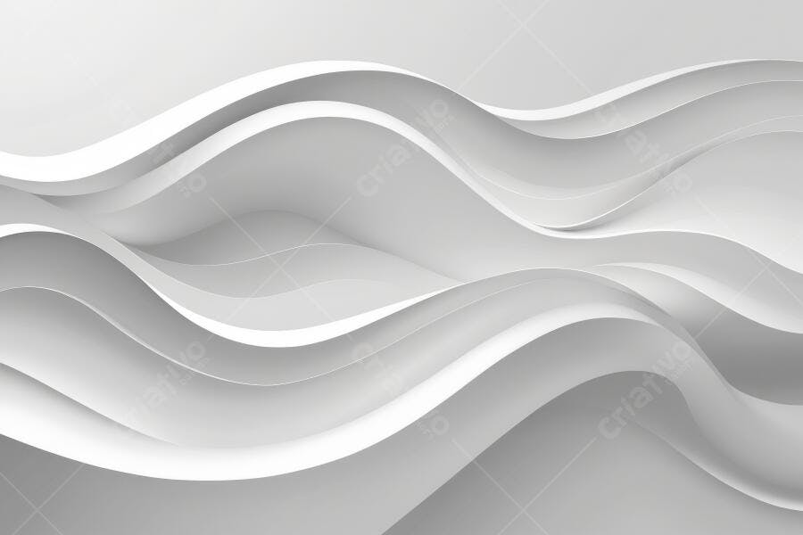 Fundo Ondas Abstratas Brancas e Cinzas Moderno
