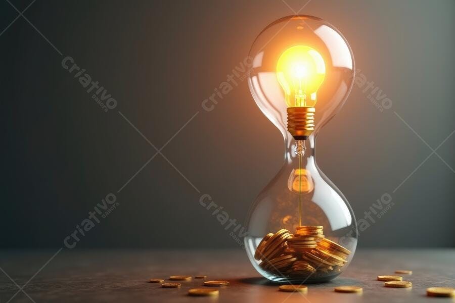 Foto Ampulheta Lâmpada Moedas Ideia Investimento Tempo