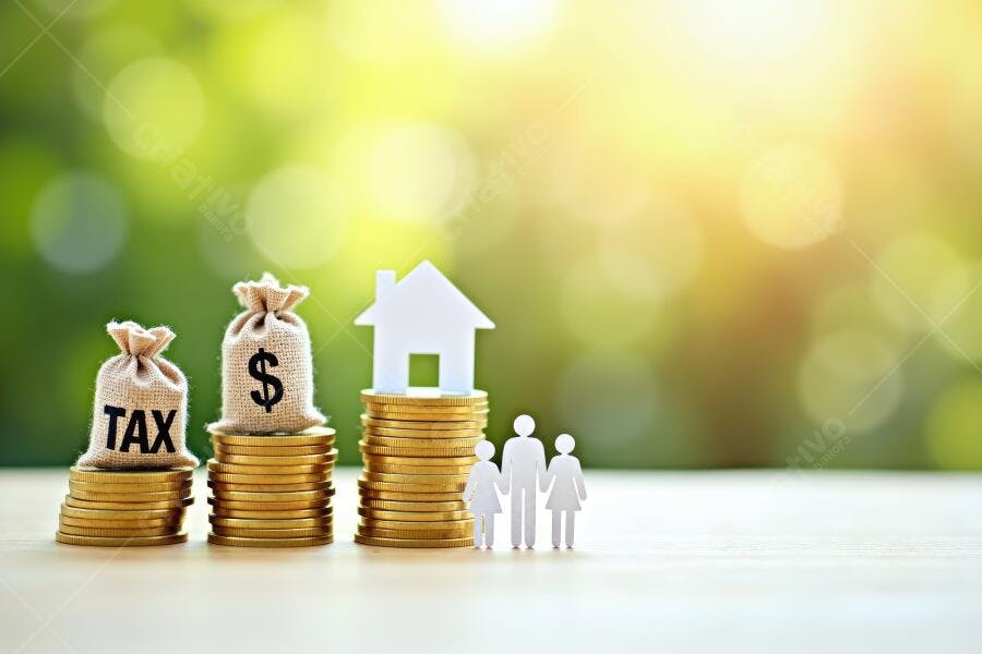 Foto Conceito Investimento Imobiliário Família Dinheiro Impostos