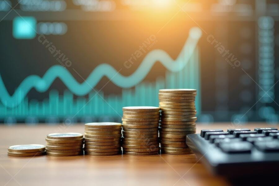 Foto Moedas Empilhadas Gráfico Crescimento Financeiro Investimento