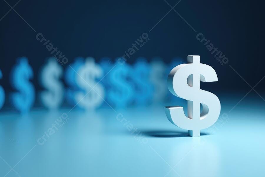 Foto Símbolo Dólar Branco Foco Fundo Azul Escuro Finanças