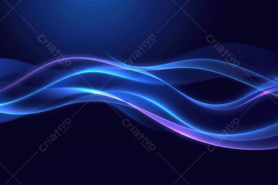 Fundo Abstrato Ondas de Luz Neon Azul Roxo