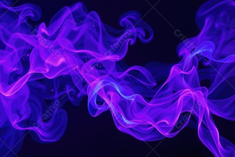 Fumaça Abstrata Neon Roxo Azul Fundo Escuro