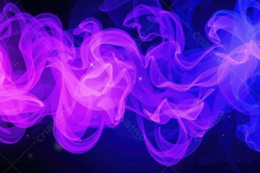 Fundo Abstrato Fumaça Neon Roxo Azul Escuro