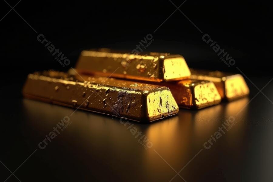 Foto Barras de Ouro Empilhadas Fundo Escuro Investimento
