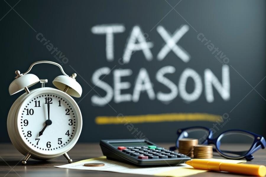 Foto Relógio Despertador Tax Season Imposto de Renda Contabilidade