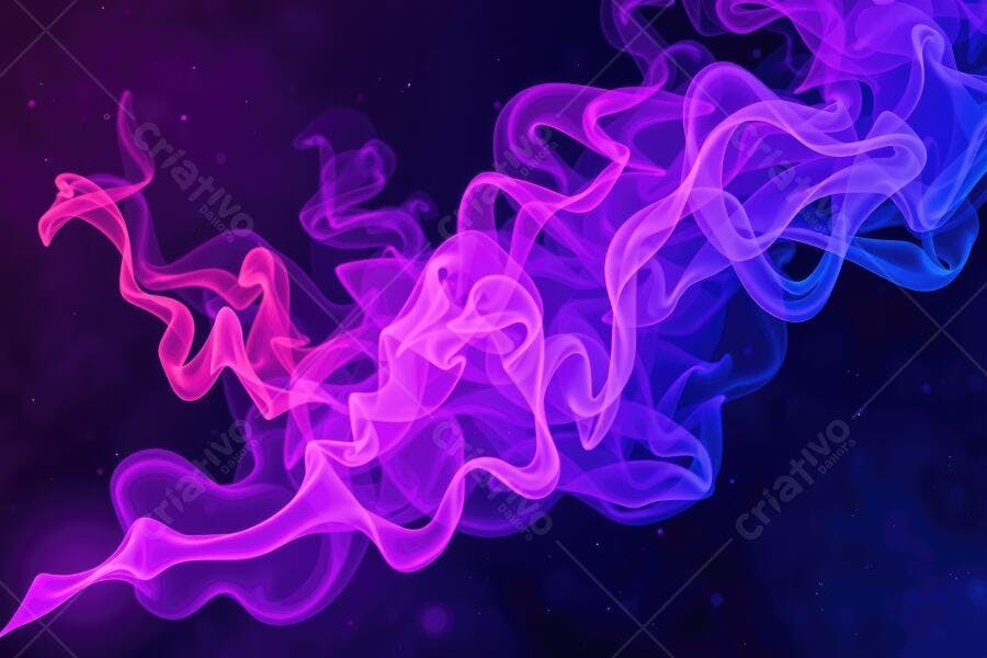 Fumaça Colorida Abstrata Neon Roxo Azul Rosa Fundo Escuro