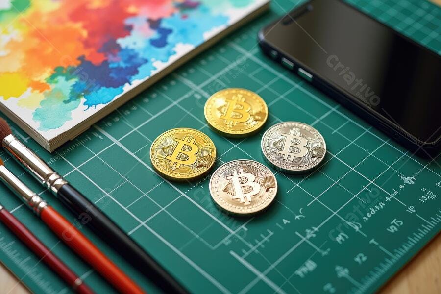 Foto Bitcoins Criptomoedas Arte Digital Criatividade Negócios