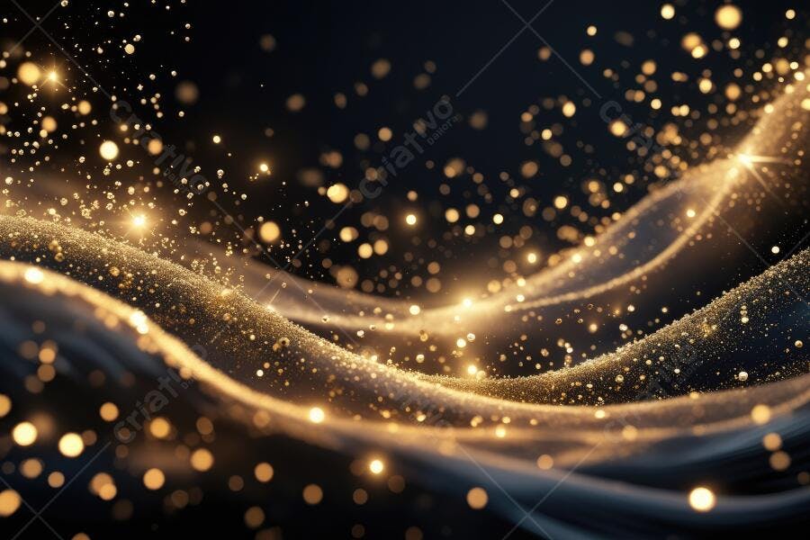 Fundo Abstrato Dourado Brilhante Partículas Luz Bokeh