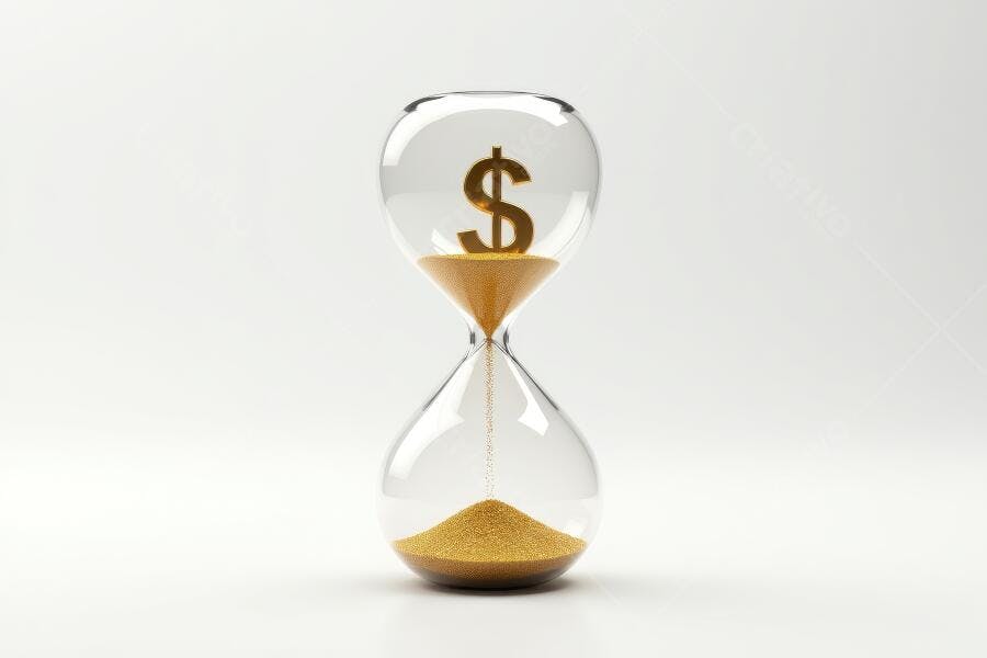 Foto Ampulheta Dólar Tempo é Dinheiro Conceito Financeiro