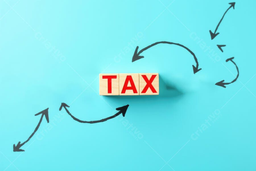 Foto Blocos de Madeira TAX Setas Azuis Fundo