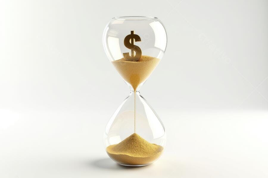 Foto Ampulheta Dólar Areia Tempo Dinheiro Investimento