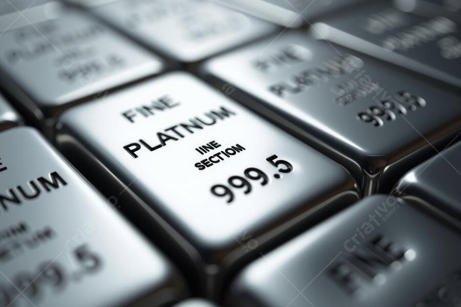 Foto Barras de Platina Finas 999.5 Investimento Mercado Financeiro