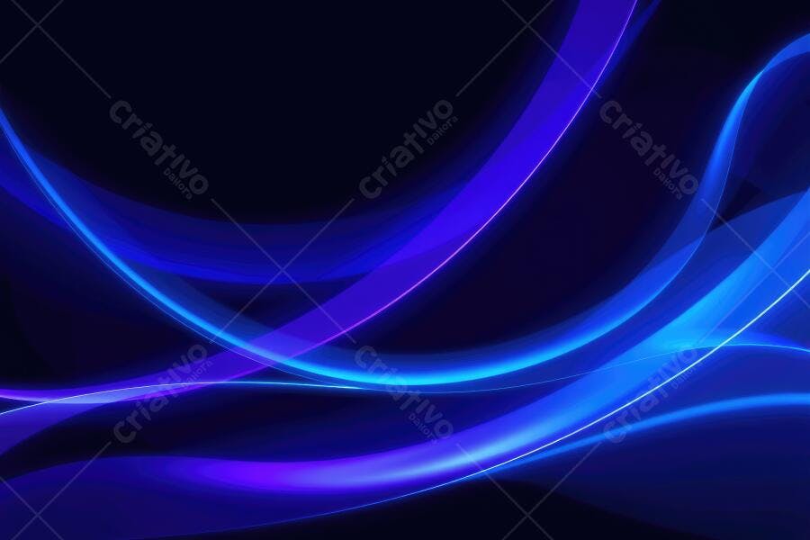 Fundo Abstrato Ondas Azuis e Roxas Neon Digital