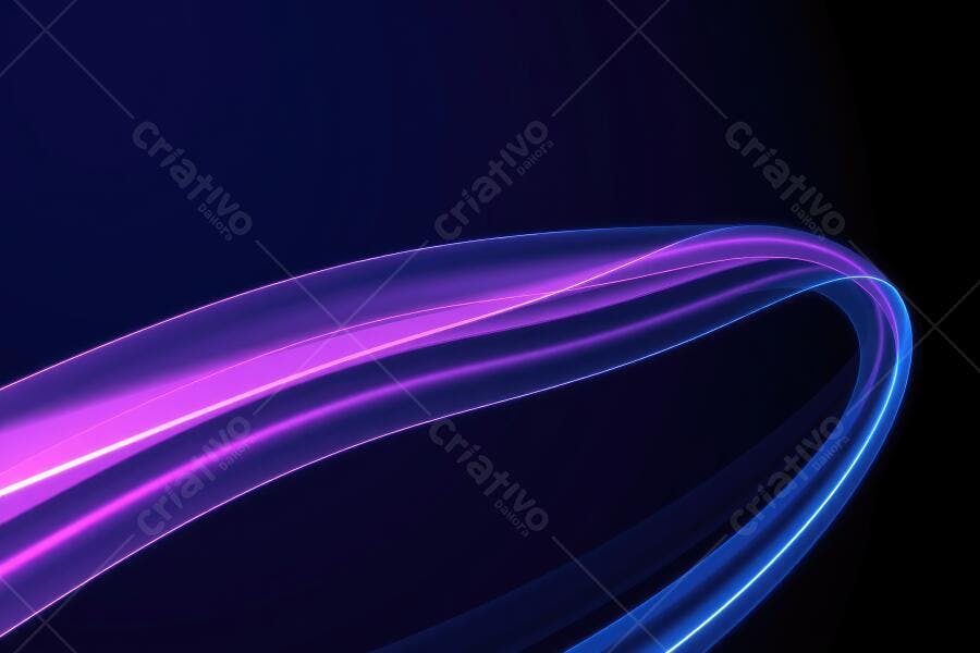 Abstrato Linhas de Luz Neon Roxo Azul Fundo Escuro