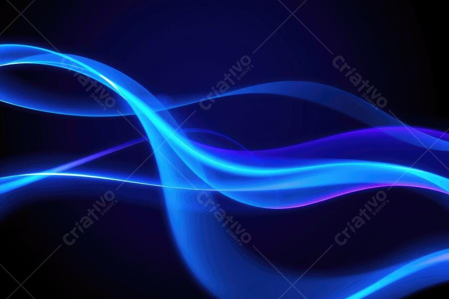 Fundo Abstrato Ondas de Luz Azul e Roxo Efeito Digital
