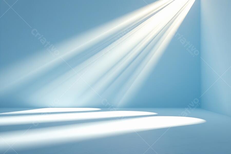 Foto Raio de Luz Azul Cenário Vazio Estúdio Minimalista