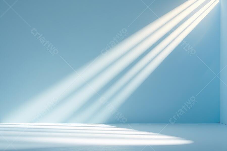 Foto Luz Solar Entrando Ambiente Vazio Azul Claro Minimalista