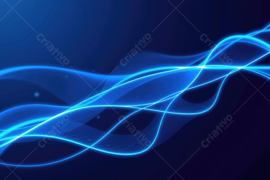 Fundo Abstrato Ondas de Luz Azul Neon Energia
