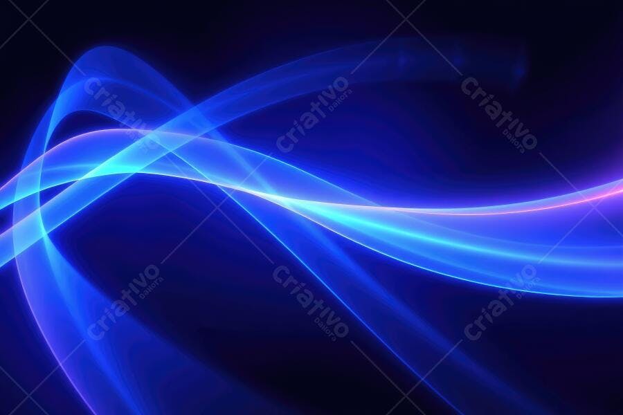 Foto Abstrata Luzes Neon Azuis e Roxas Fundo Escuro
