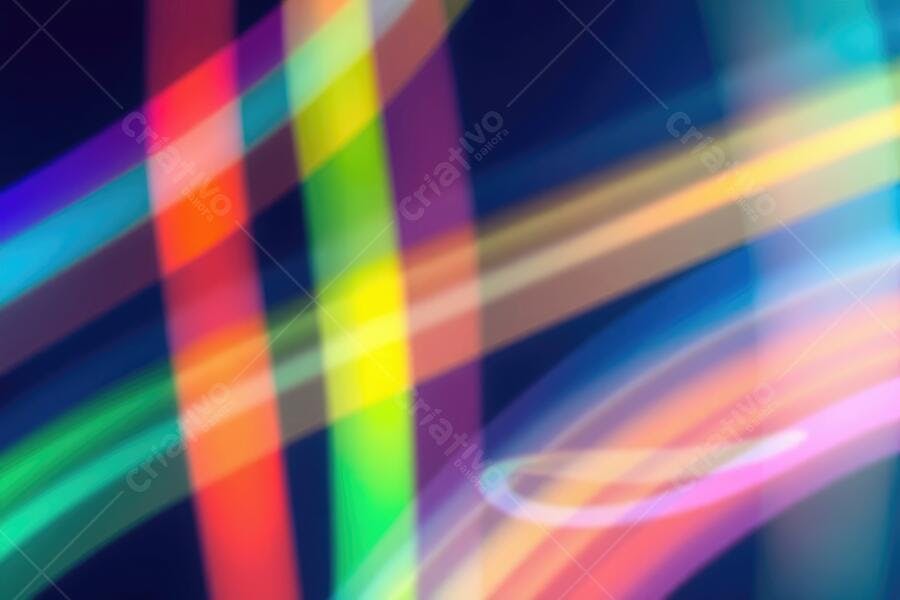 Foto Abstrata Luzes Coloridas Neon Fundo Escuro