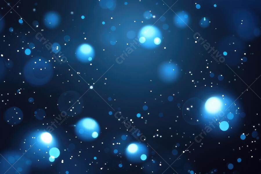 Fundo Abstrato Bokeh Azul Escuro com Brilhos e Pontos de Luz