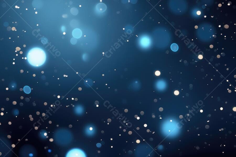 Fundo Abstrato Bokeh Azul Brilhante com Partículas de Luz