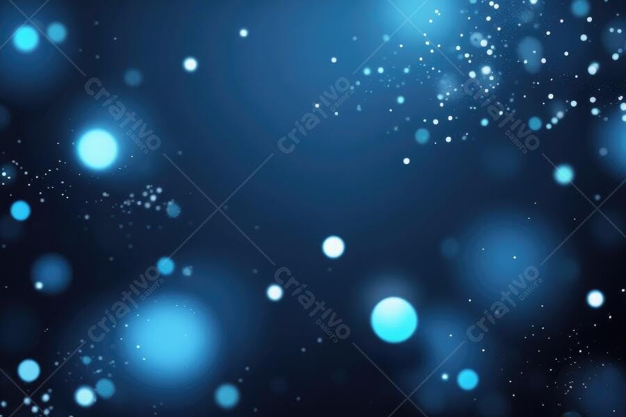 Fundo Abstrato Bokeh Azul Escuro Brilho Digital