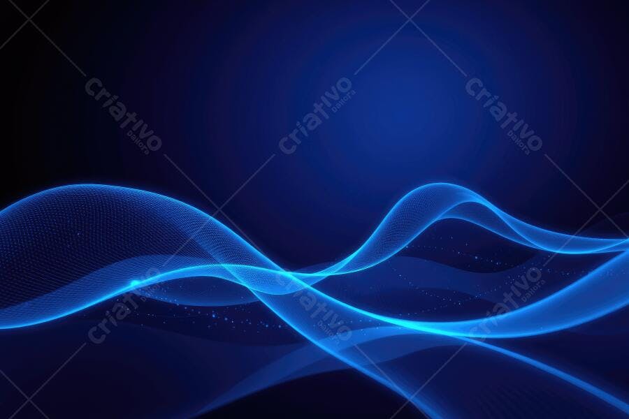 Fundo Abstrato Ondas Azuis Brilhantes Tecnologia Digital
