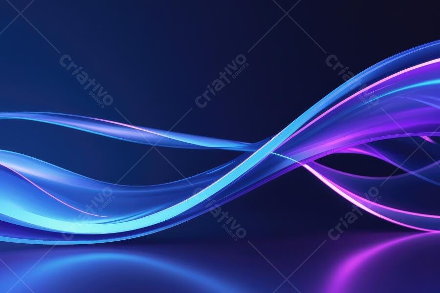 Fundo Abstrato Ondas de Luz Neon Azul Roxo