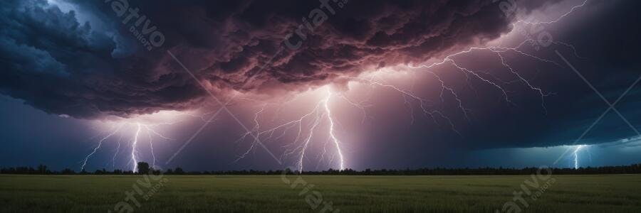 Foto Céu Tempestade Raio Campo Aberto Noturno