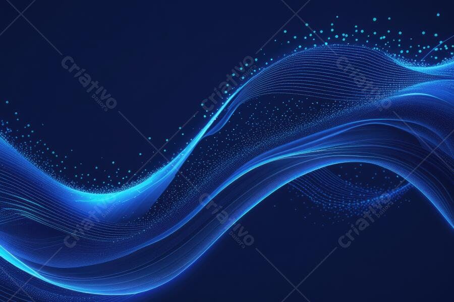 Fundo Abstrato Ondas Azuis Digitais Tecnologia