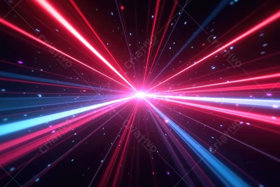 Fundo Abstrato Luzes Neon Velocidade Túnel Vermelho Azul