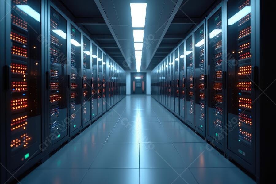 Foto Corredor Servidores Data Center Tecnologia