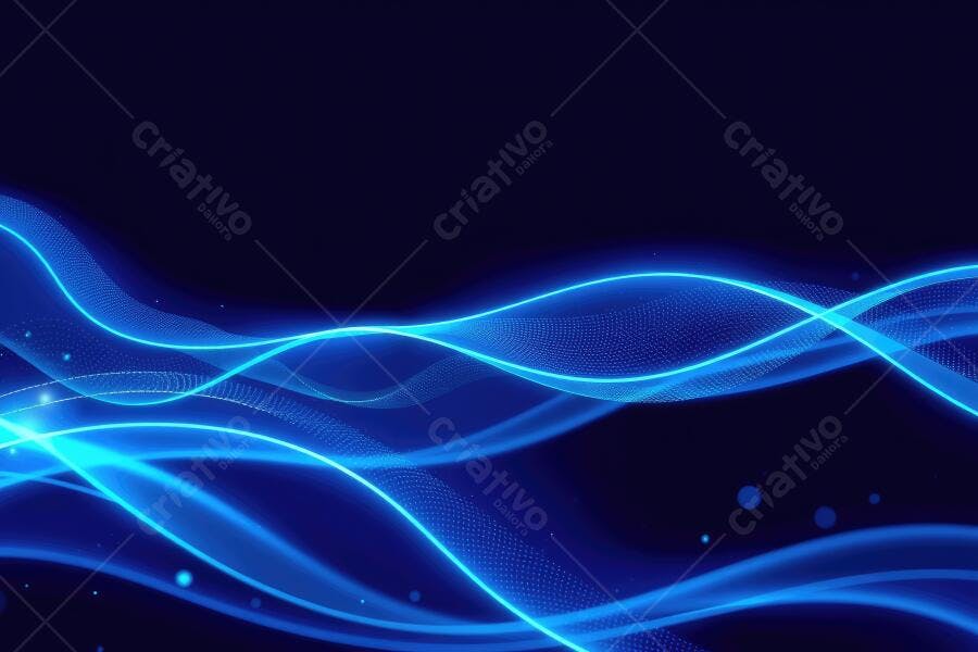 Fundo Abstrato Ondas de Luz Azul Neon Digital