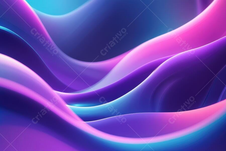 Fundo Abstrato Ondas Gradiente Azul Roxo Rosa Neon