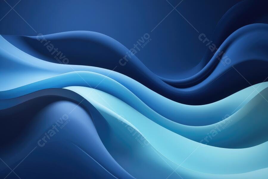Fundo Abstrato Ondas Azuis Escuras e Claras Fluido