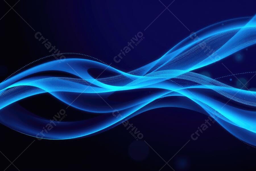 Fundo Abstrato Ondas Azuis Neon Tecnologia Digital