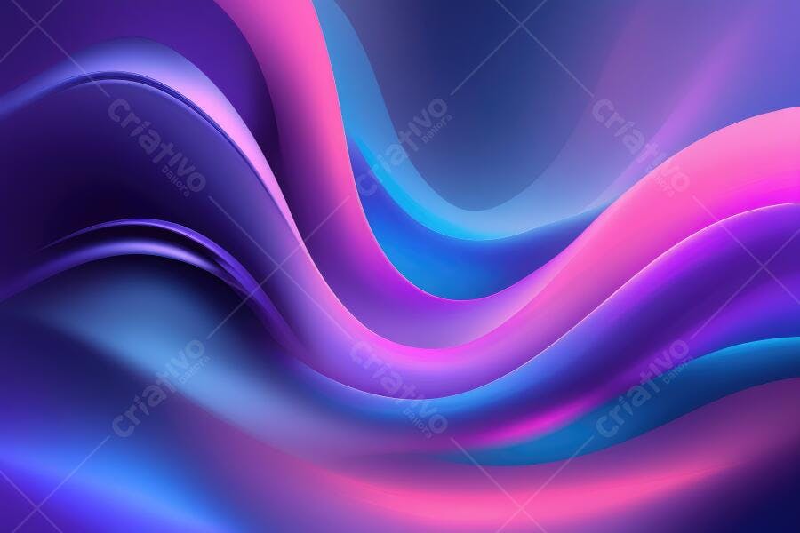 Fundo Abstrato Ondas Neon Rosa Azul Roxo Gradiente
